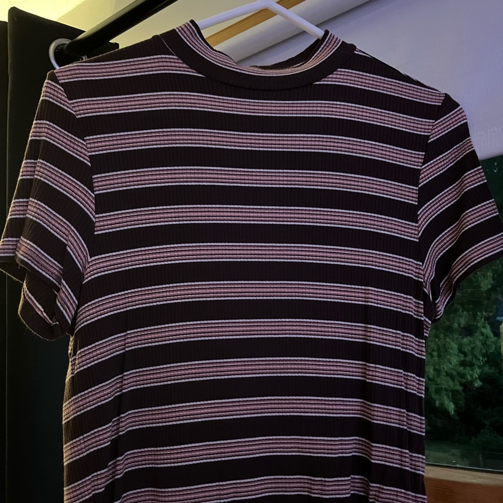 Brown Striped AE Crop Top